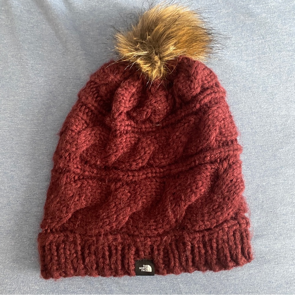 North Face pom pom hat